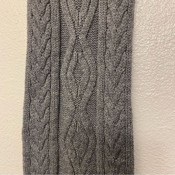 Dark gray chunky Cable knit scarf men’s women’s unisex 10x62 - Picture 7 of 9